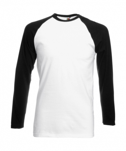 Valueweight Long Sleeve Baseball T in weiss / schwarz